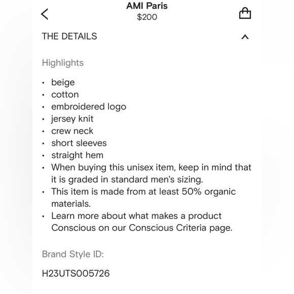 AMI Paris De Coeur Embroidered Unisex Cotton T-Shirt - Picture 4 of 8